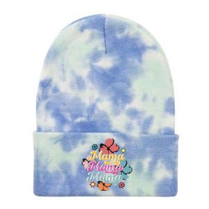 Retro Floral Mama Cute Mother's Day Mama T Design Tie Dye 12in Knit Beanie