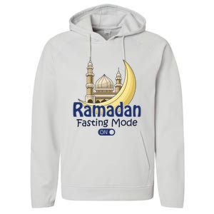 Ramadan Fasting Mode On Gift Cool Islamic Fasting Gift Idea Funny Gift Performance Fleece Hoodie