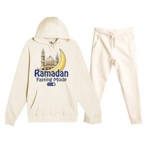 Ramadan Fasting Mode On Gift Cool Islamic Fasting Gift Idea Funny Gift Premium Hooded Sweatsuit Set