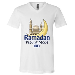 Ramadan Fasting Mode On Gift Cool Islamic Fasting Gift Idea Funny Gift V-Neck T-Shirt