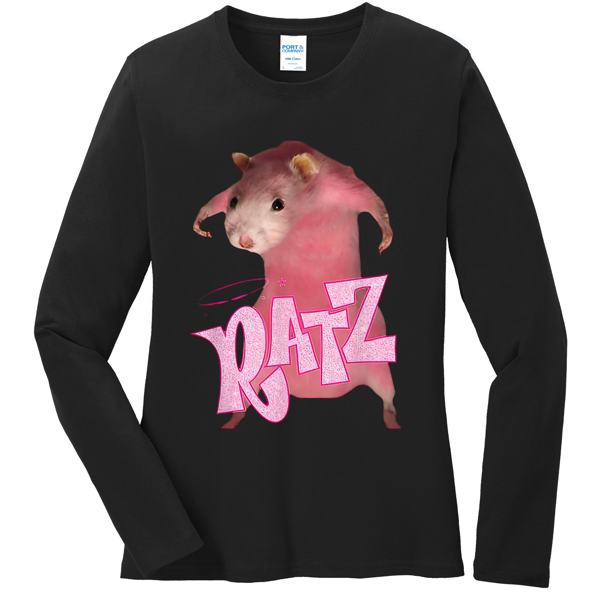 Ratz Funny Mouse Rat Ladies Long Sleeve Shirt