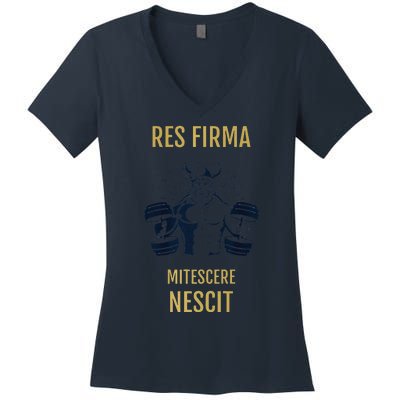 Res Firma Mitescere Nescit Premium Women's V-Neck T-Shirt