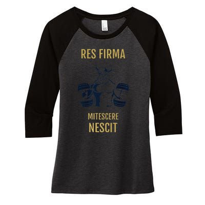 Res Firma Mitescere Nescit Premium Women's Tri-Blend 3/4-Sleeve Raglan Shirt