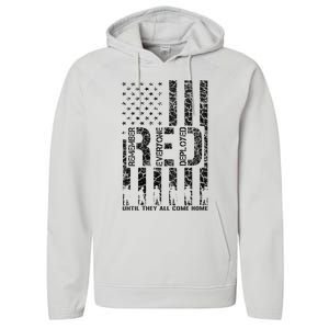 Red Friday Military Veteran Remember Everyone Deployed Performance Fleece Hoodie