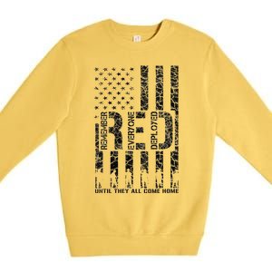 Red Friday Military Veteran Remember Everyone Deployed Premium Crewneck Sweatshirt