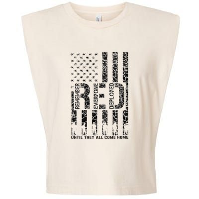 Red Friday Military Veteran Remember Everyone Deployed Garment-Dyed Women's Muscle Tee