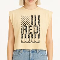 Red Friday Military Veteran Remember Everyone Deployed Garment-Dyed Women's Muscle Tee