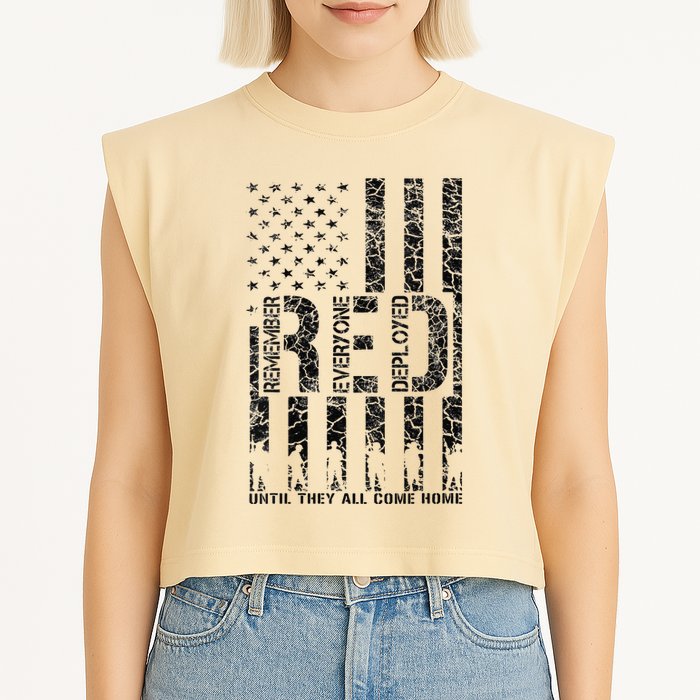 Red Friday Military Veteran Remember Everyone Deployed Garment-Dyed Women's Muscle Tee