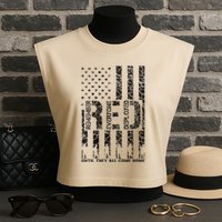 Red Friday Military Veteran Remember Everyone Deployed Garment-Dyed Women's Muscle Tee