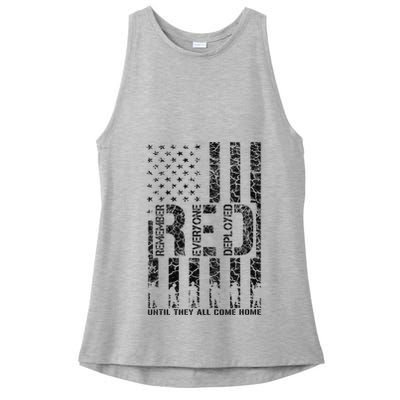 Red Friday Military Veteran Remember Everyone Deployed Ladies PosiCharge Tri-Blend Wicking Tank