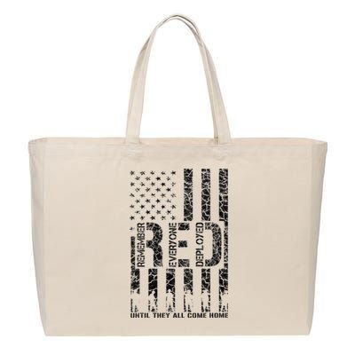 Red Friday Military Veteran Remember Everyone Deployed Cotton Canvas Jumbo Tote