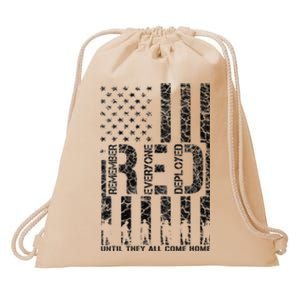 Red Friday Military Veteran Remember Everyone Deployed Drawstring Bag