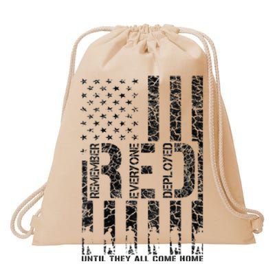 Red Friday Military Veteran Remember Everyone Deployed Drawstring Bag