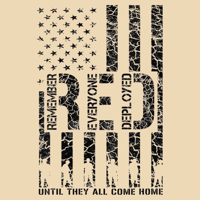 Red Friday Military Veteran Remember Everyone Deployed Drawstring Bag