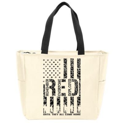 Red Friday Military Veteran Remember Everyone Deployed Zip Tote Bag