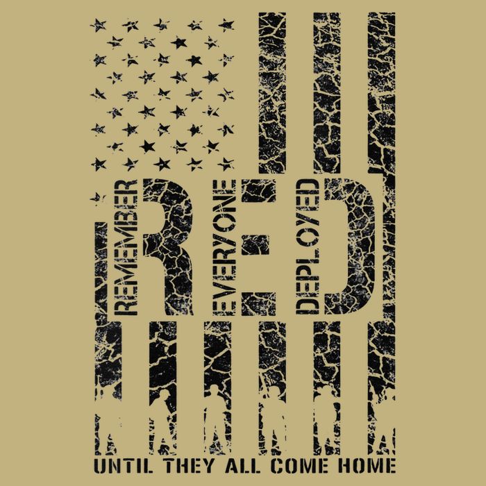 Red Friday Military Veteran Remember Everyone Deployed Button