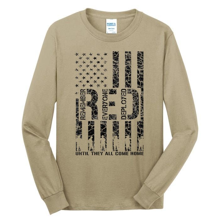 Red Friday Military Veteran Remember Everyone Deployed Tall Long Sleeve T-Shirt