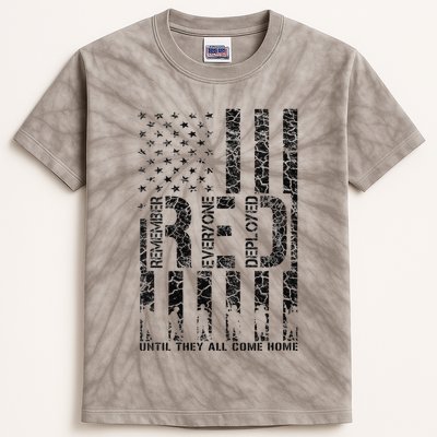 Red Friday Military Veteran Remember Everyone Deployed Kids Tie-Dye T-Shirt