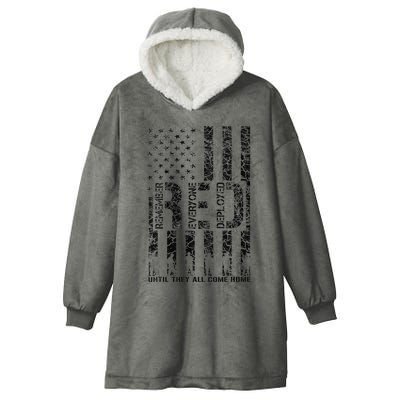 Red Friday Military Veteran Remember Everyone Deployed Hooded Wearable Blanket