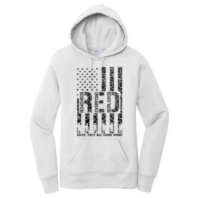 Red Friday Military Veteran Remember Everyone Deployed Women's Pullover Hoodie