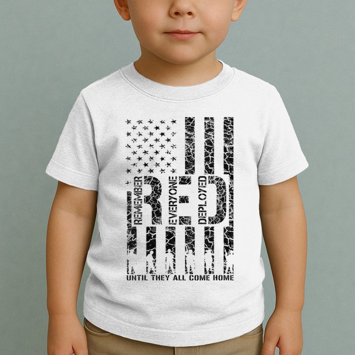 Red Friday Military Veteran Remember Everyone Deployed Toddler T-Shirt