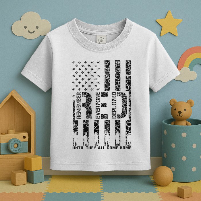Red Friday Military Veteran Remember Everyone Deployed Toddler T-Shirt