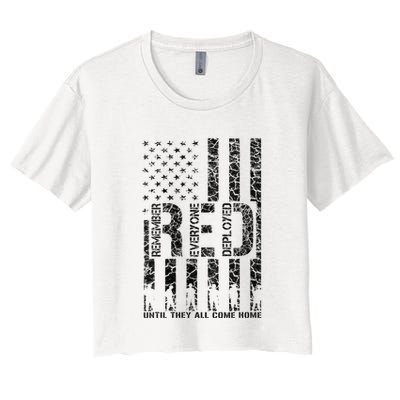 Red Friday Military Veteran Remember Everyone Deployed Crop Top