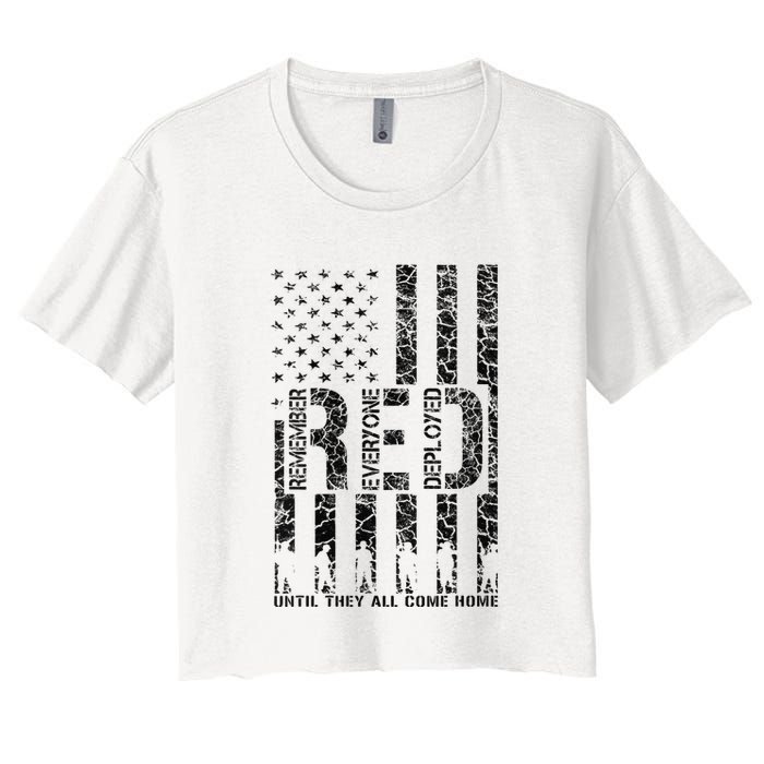 Red Friday Military Veteran Remember Everyone Deployed Crop Top