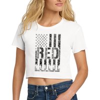 Red Friday Military Veteran Remember Everyone Deployed Crop Top