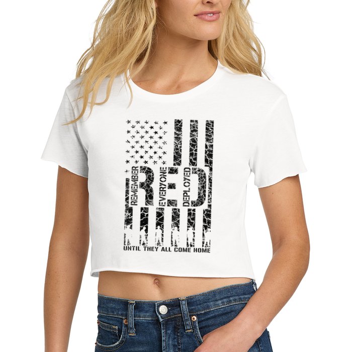Red Friday Military Veteran Remember Everyone Deployed Crop Top