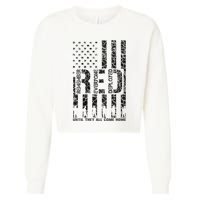 Red Friday Military Veteran Remember Everyone Deployed Cropped Pullover Crew