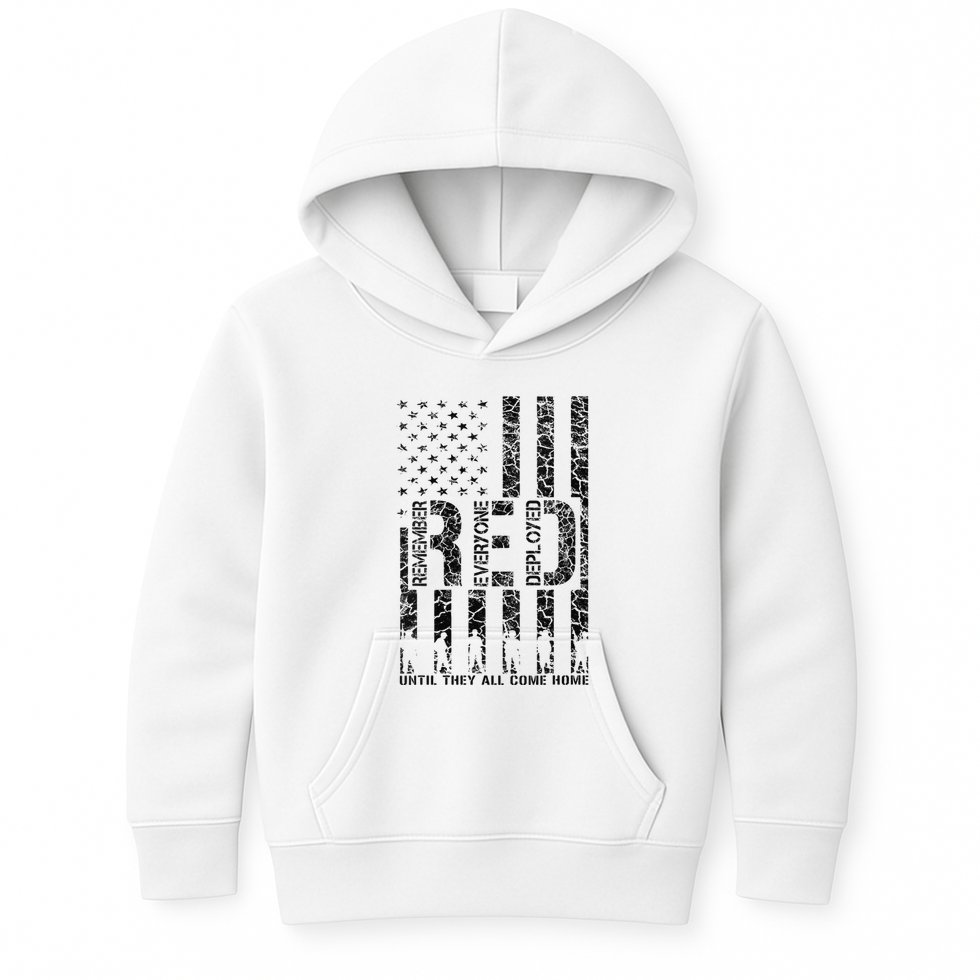 Red Friday Military Veteran Remember Everyone Deployed Kids Hoodie