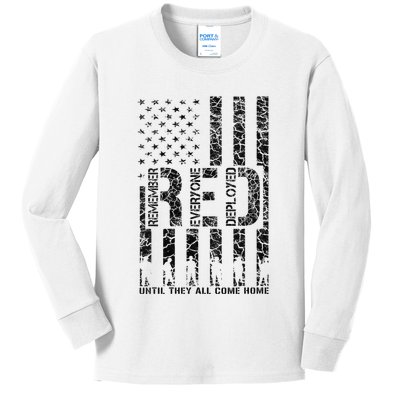 Red Friday Military Veteran Remember Everyone Deployed Kids Long Sleeve Shirt