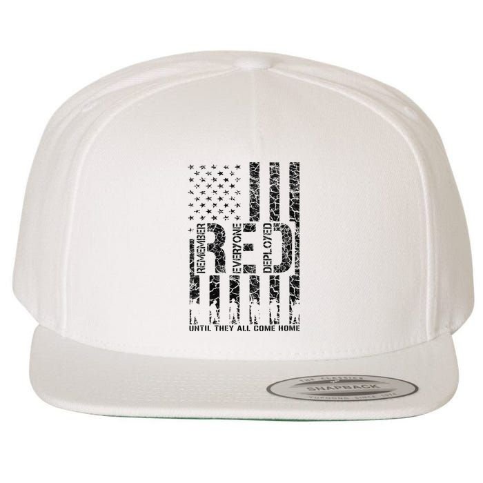 Red Friday Military Veteran Remember Everyone Deployed Wool Snapback Cap