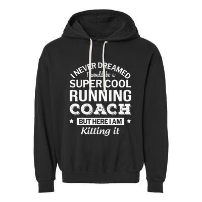 Running For Mom Marathoner Runner Coach Racing Garment-Dyed Fleece Hoodie