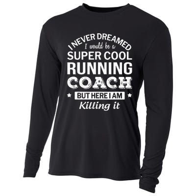 Running For Mom Marathoner Runner Coach Racing Cooling Performance Long Sleeve Crew