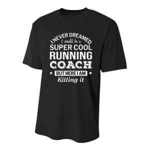 Running For Mom Marathoner Runner Coach Racing Youth Performance Sprint T-Shirt