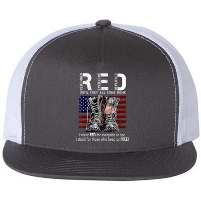 R.E.D Friday Military Remember Everyone Deployed Flat Bill Trucker Hat