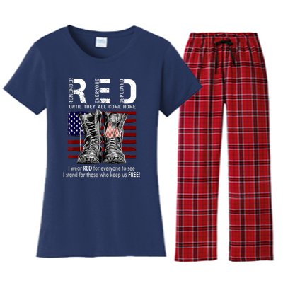 R.E.D Friday Military Remember Everyone Deployed Women's Flannel Pajama Set