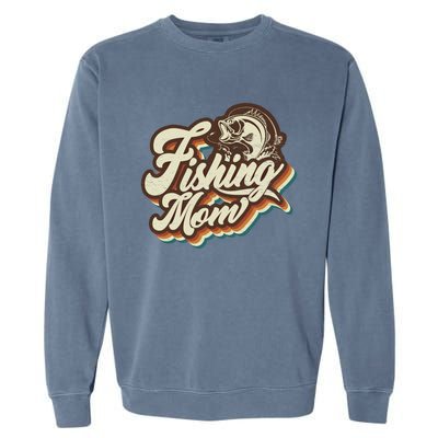 Retro Fishing Mom Sports Mama Mothers Day Gift Garment-Dyed Sweatshirt