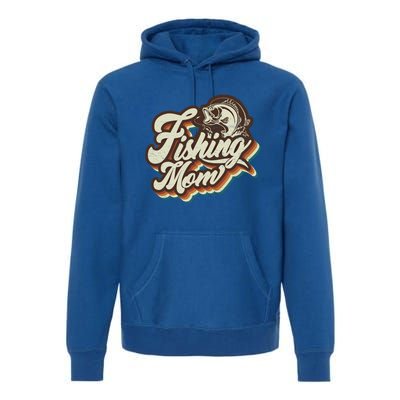 Retro Fishing Mom Sports Mama Mothers Day Gift Premium Hoodie