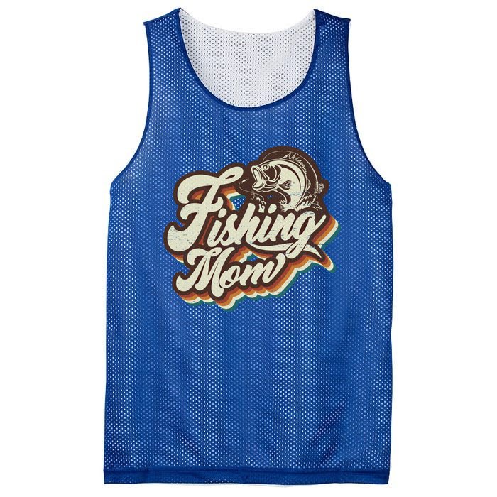 Retro Fishing Mom Sports Mama Mothers Day Gift Mesh Reversible Basketball Jersey Tank