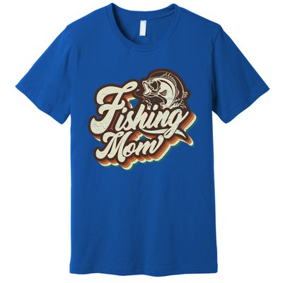 Retro Fishing Mom Sports Mama Mothers Day Gift Premium T-Shirt