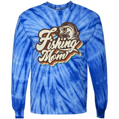 Retro Fishing Mom Sports Mama Mothers Day Gift Tie-Dye Long Sleeve Shirt