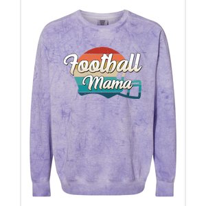 Retro Football Mama Helmet Coach Player Mom Team Cool Gift Colorblast Crewneck Sweatshirt