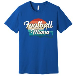 Retro Football Mama Helmet Coach Player Mom Team Cool Gift Premium T-Shirt