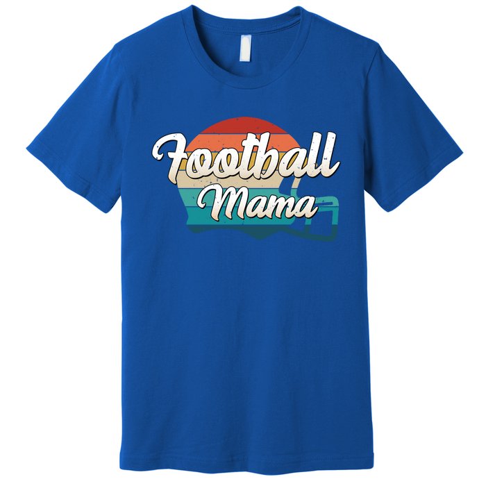 Retro Football Mama Helmet Coach Player Mom Team Cool Gift Premium T-Shirt