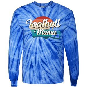 Retro Football Mama Helmet Coach Player Mom Team Cool Gift Tie-Dye Long Sleeve Shirt