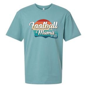 Retro Football Mama Helmet Coach Player Mom Team Cool Gift Sueded Cloud Jersey T-Shirt