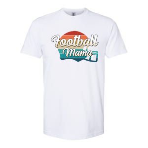 Retro Football Mama Helmet Coach Player Mom Team Cool Gift Softstyle CVC T-Shirt